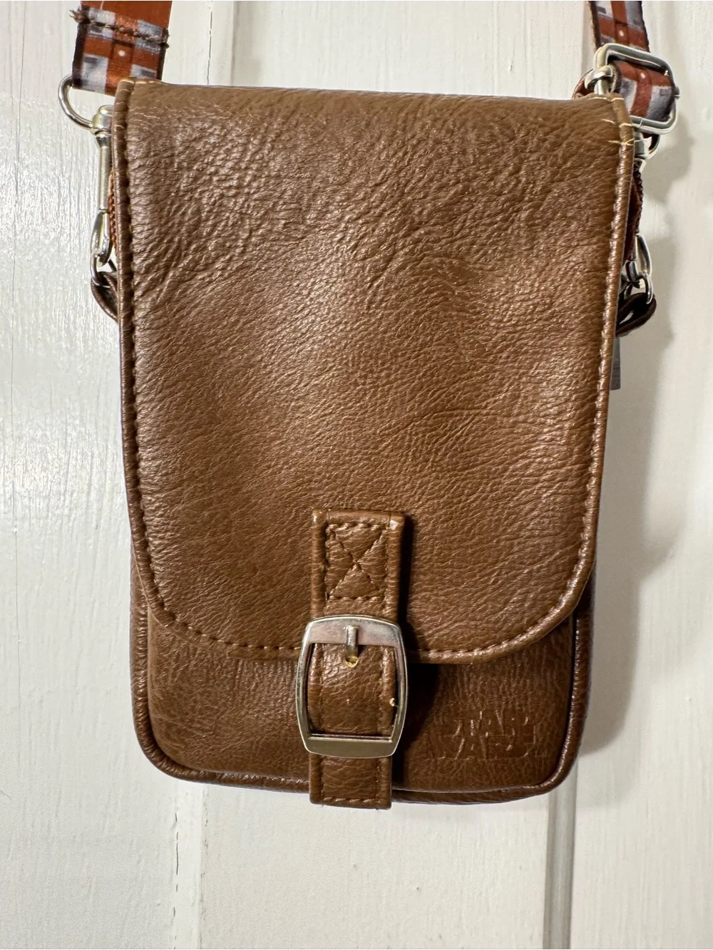 Disney D Tech Brown faux Leather Chewbacca theme Crossbody Phone Bag